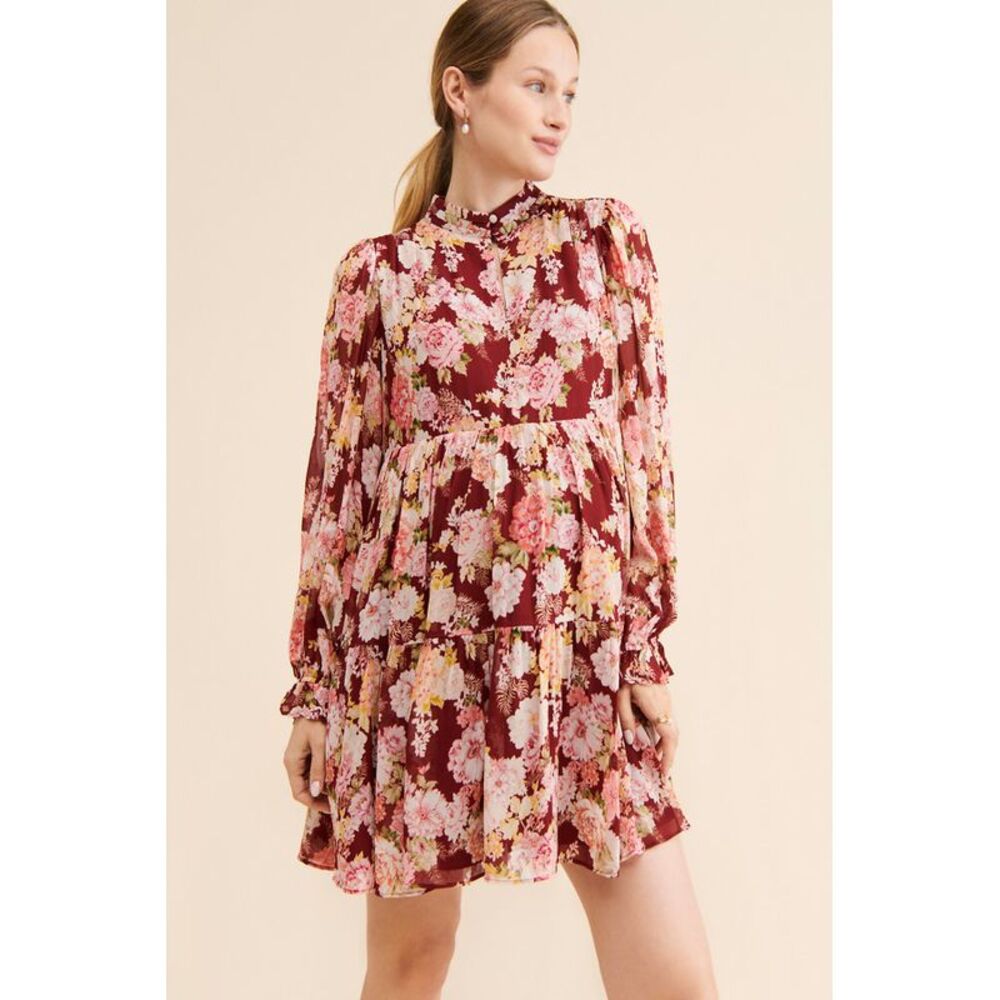 Yumi Kim Women Maternity Mila Floral Dress Red XL